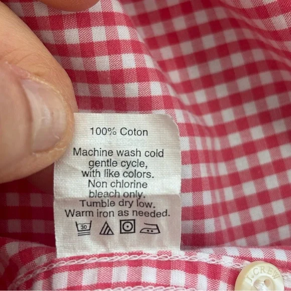 Men’s J. Crew Short Sleeve Gingham Shirt, Size Medium - Picture 12 of 12